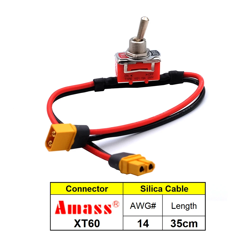 Grote Stroom Hoge Belasting Schakelaar AMASS XT60 XT90 T-Plug Power ON-OFF Toggle 12/14AWG voor eBike RC Vliegtuig ESC Motor Aansluiten
