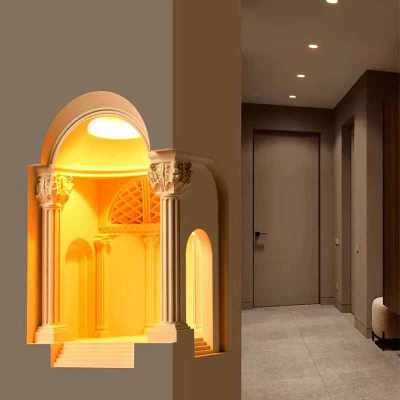Modern Design Gypsum Wall Lamp Embedded Corner Sensor Light Pre Embedded Wall Corner Lamp GU10 LED Wall Lighting