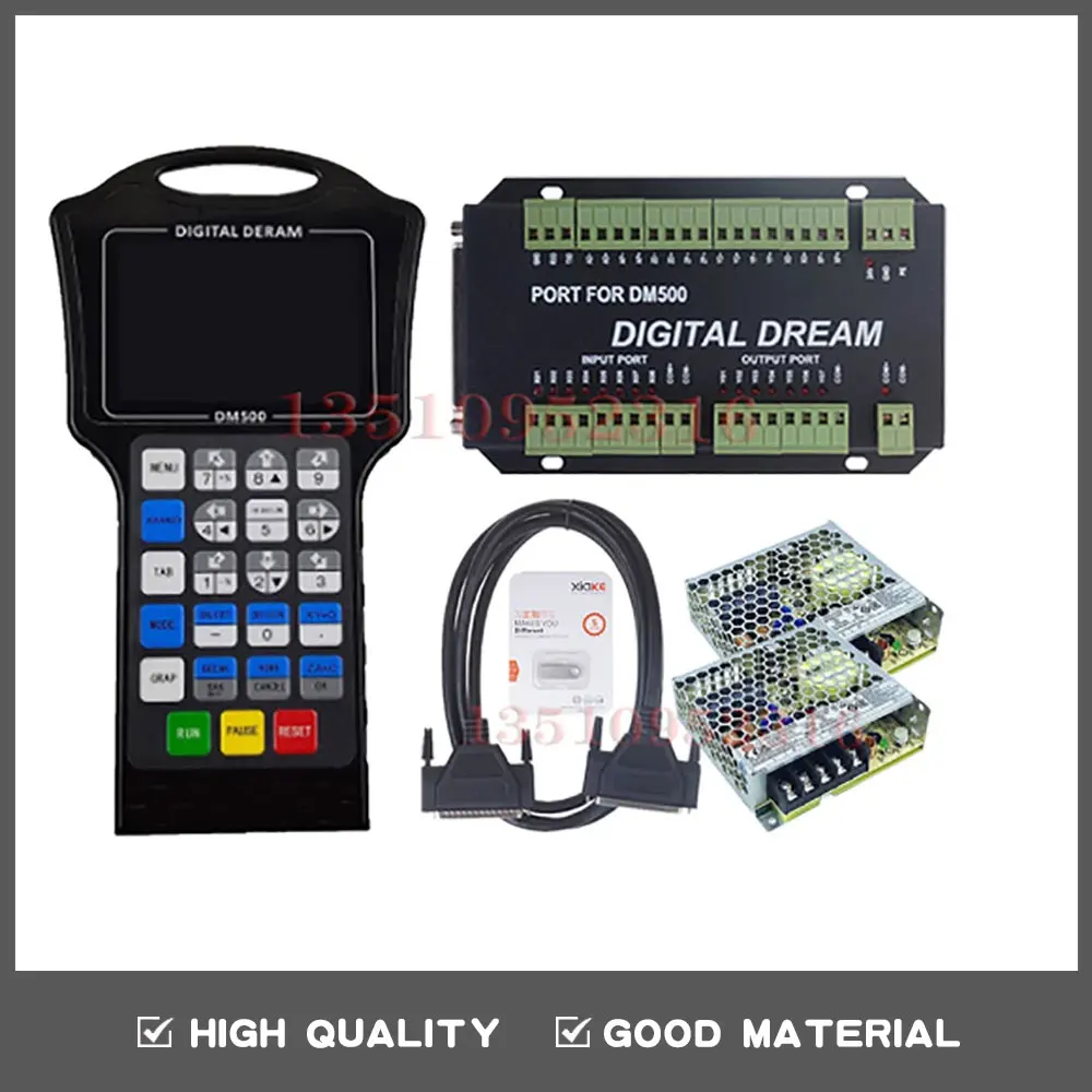 Cnc Controller Dm500 3/4 Axis Handheld 500khz Pulse U Disk Reading G-code With 75w24v For Stepper Motor Cnc Engraving