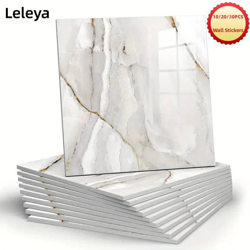 

10/20/30PCS 30x30cm Resistant Self-adhesive Imitation Simulated Thick Marble Tile Wall Sticker PVC Waterproof Oil Wall Decor