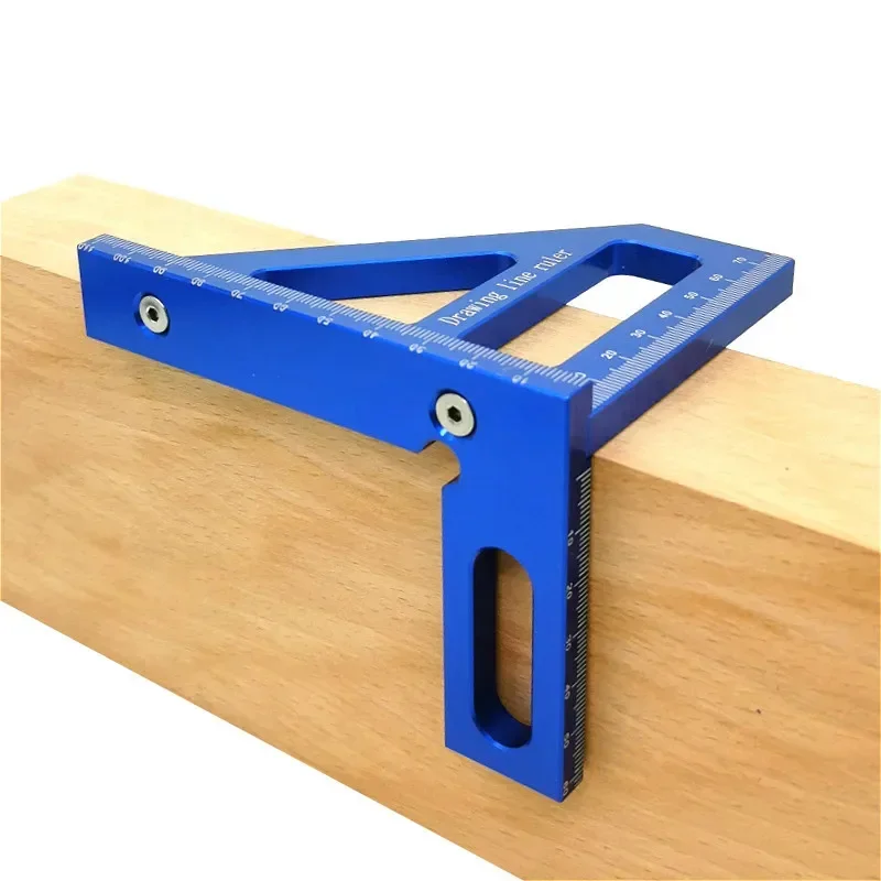 Liga de alumínio Miter Triângulo Régua, Carpintaria Praça Transferidor, 3D Multi Angle Layout Medição Ferramentas, 45 °, 90 °