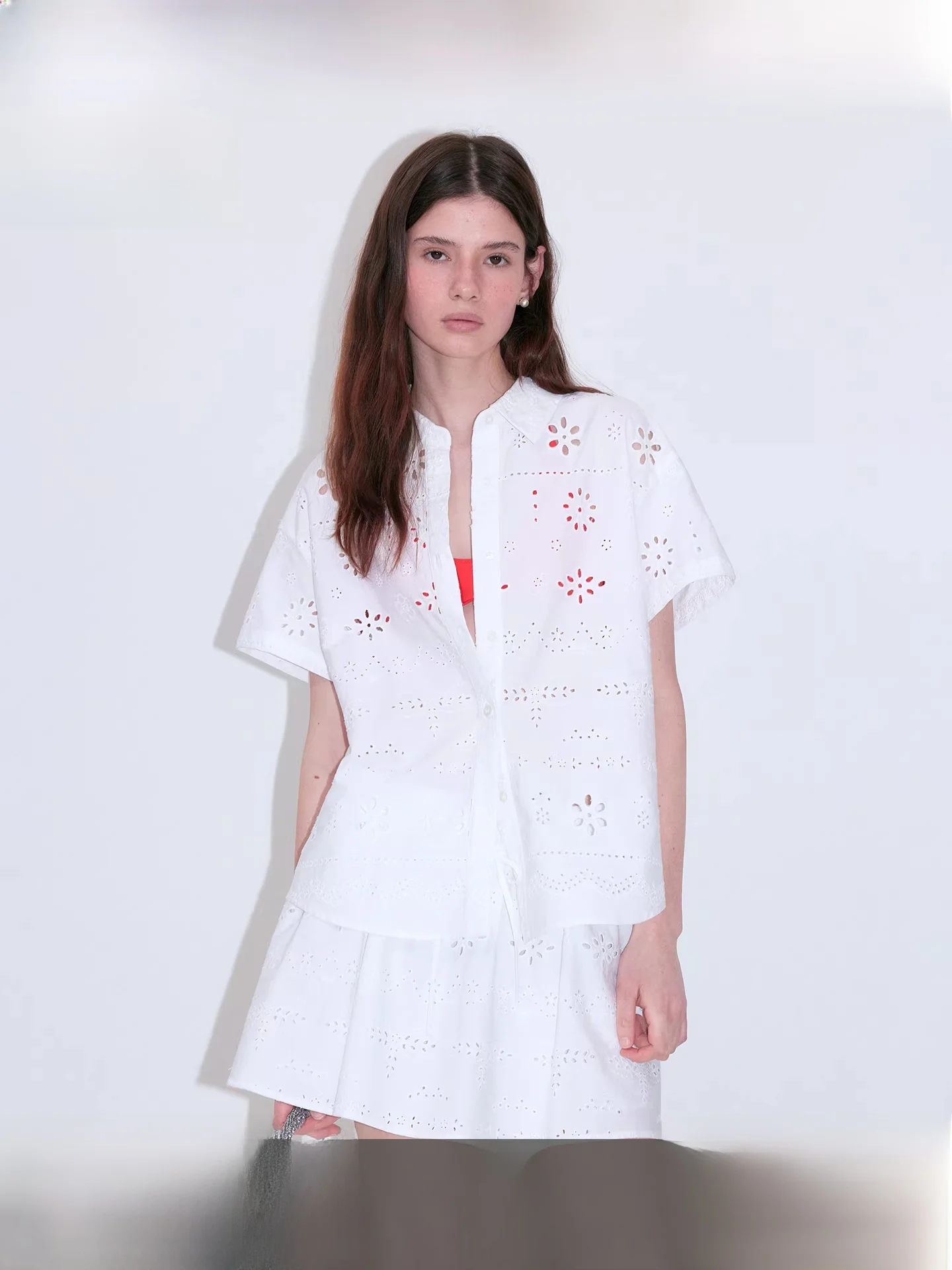 

Женская летняя футболка Fano Commuter с лазерной вышивкой, коротким рукавом и воротником из 100% хлопка, с прочной текстурой