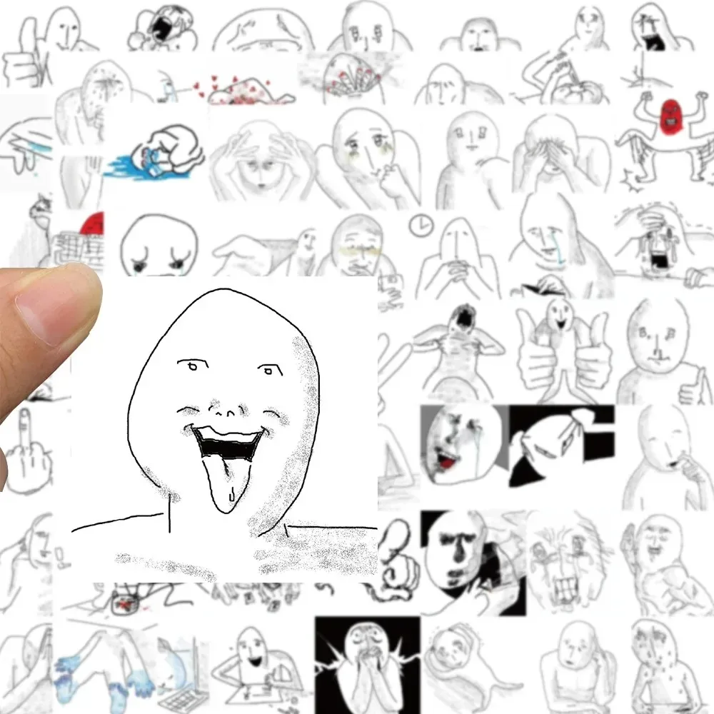 62-teiliges Set Emotionale Graffiti-Aufkleber Parodie-Avatar-Cartoon-Sticker für Handy, Computer, Notizbuch, Schreibwaren, DIY-Spielzeug, Geheimnisse