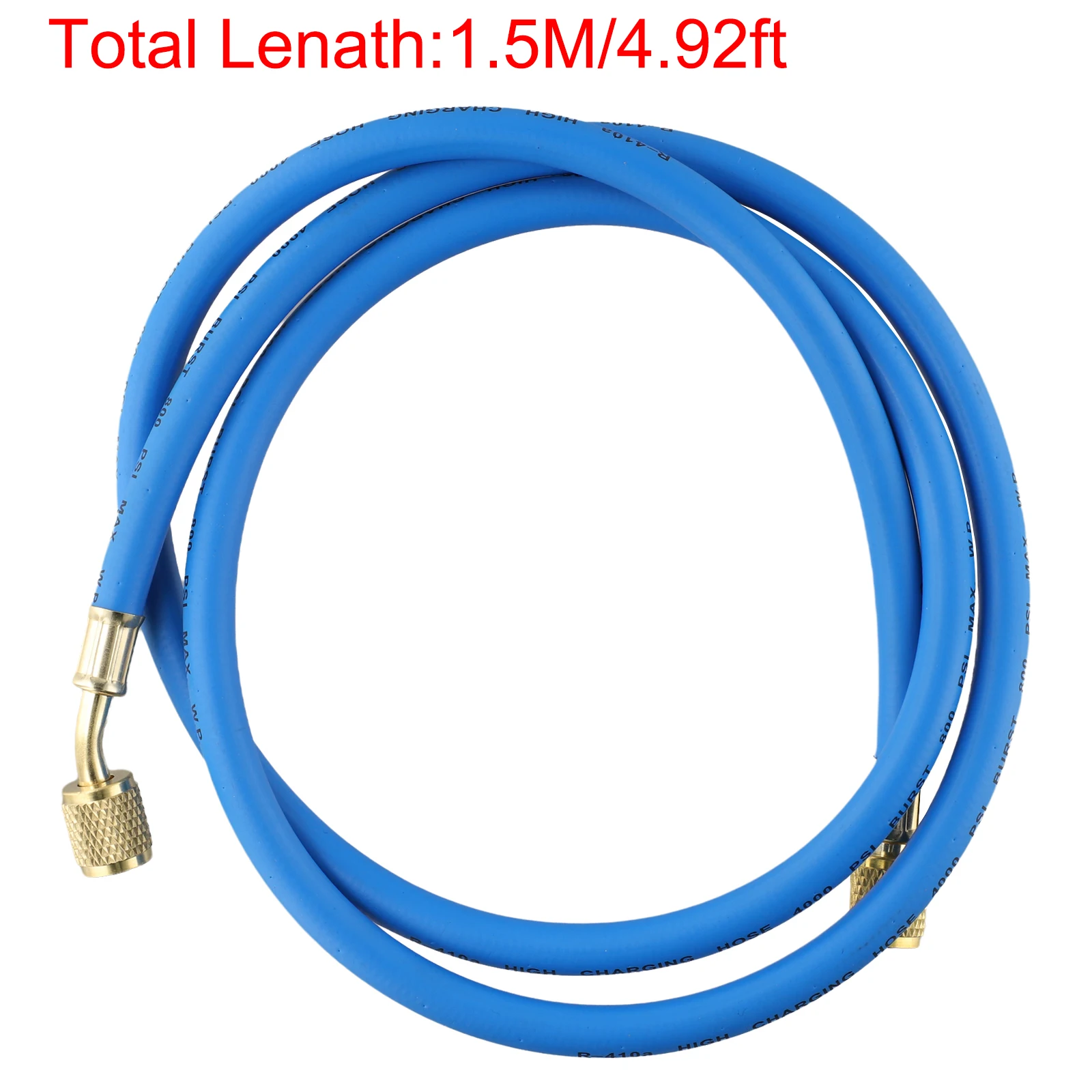 Standard Refrigeration Charging Hose 4 92Ft with 1/4 to 5/16 SAE Thread Working Pressure 800PSI HVAC Hose with Knurled Coupler