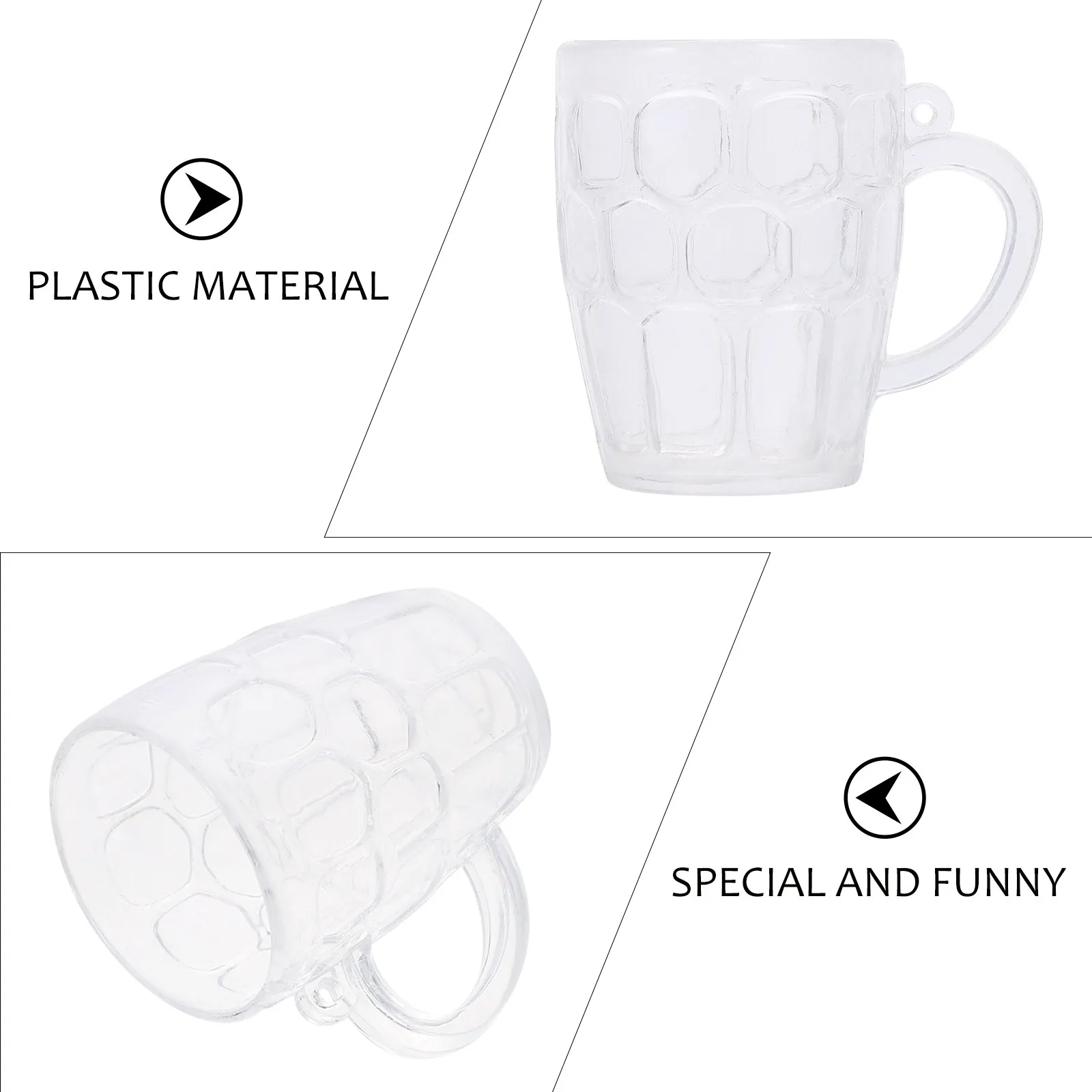 20Pcs Mini Plastic Cups Transparent Small Realistic Compact DIY Crafts Accessories Photo Props Mini Cup Kitchen
