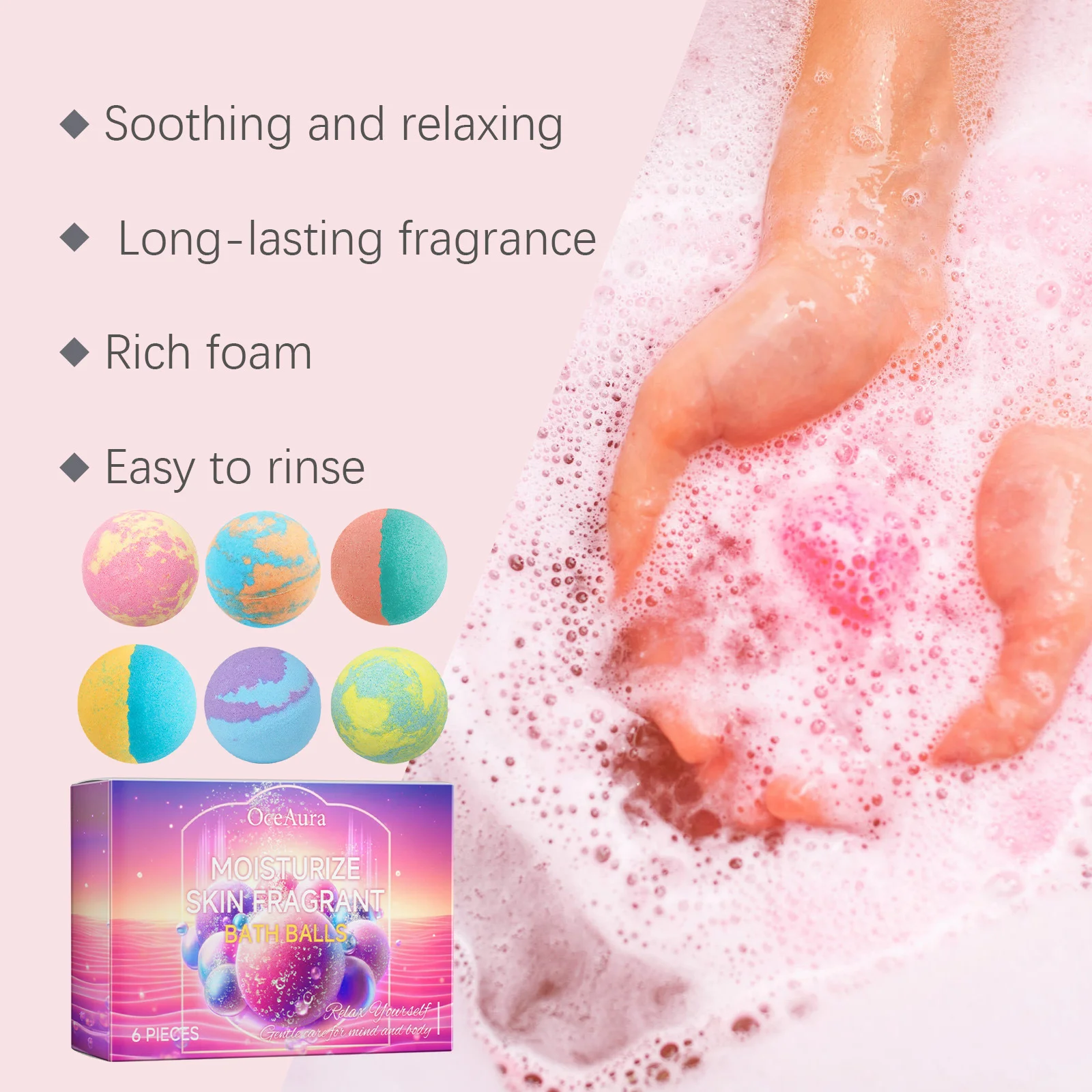 Colorful Bath Balls Moisturizing Brightening Cleansing Stress Relief Exfoliating Relaxation Soothing Fragrance Bath Balls Gift