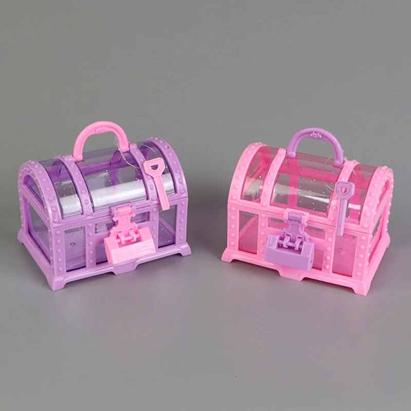 Mini Cute Makeup Box Plastic Toy Box With Lock Treasure Decoration Ornament Case Dressing