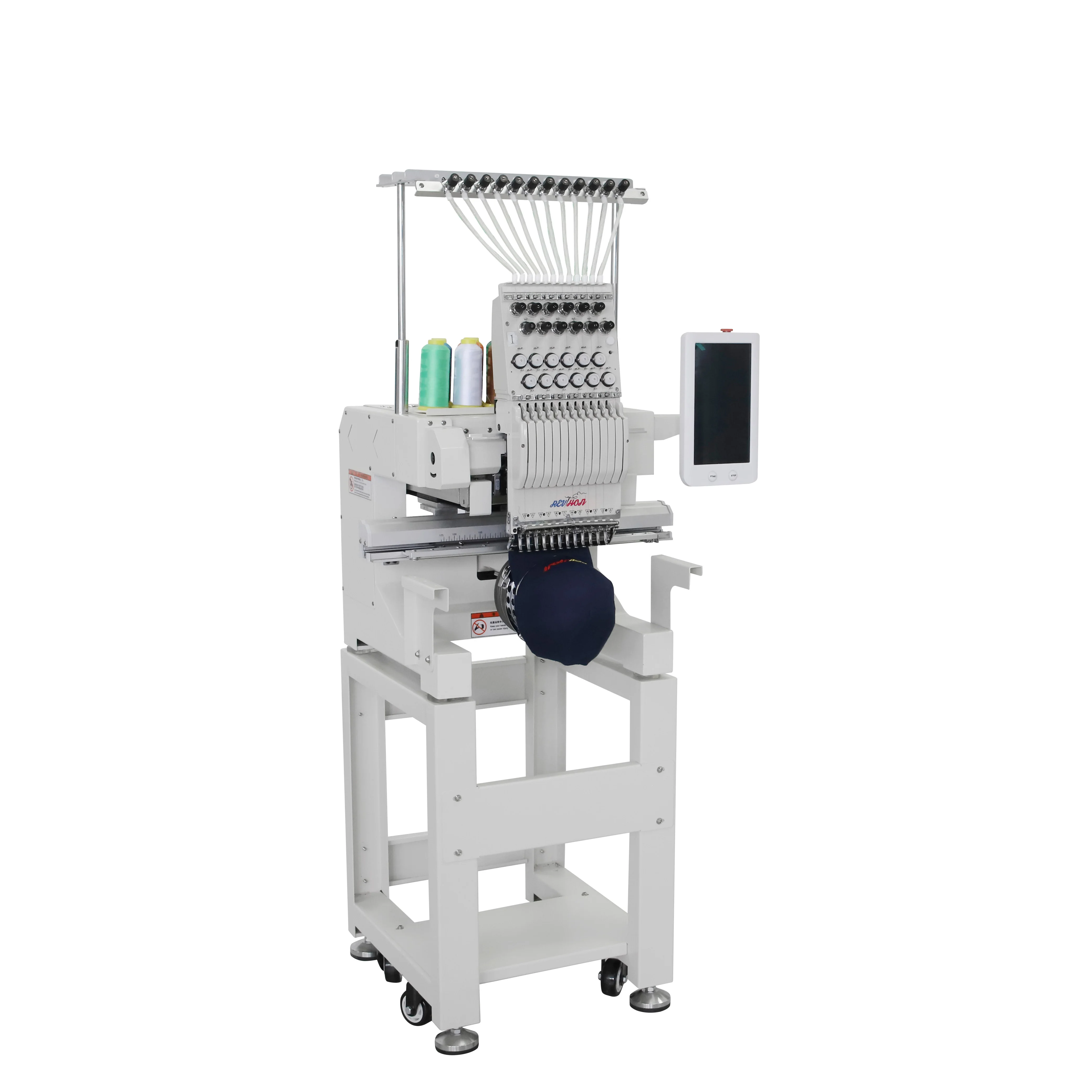 Factory Direct 12 Needle T-Shirt Hat Embroidery Machine New Single Head Flat Computer High Quality Motor Engine Big Home Use