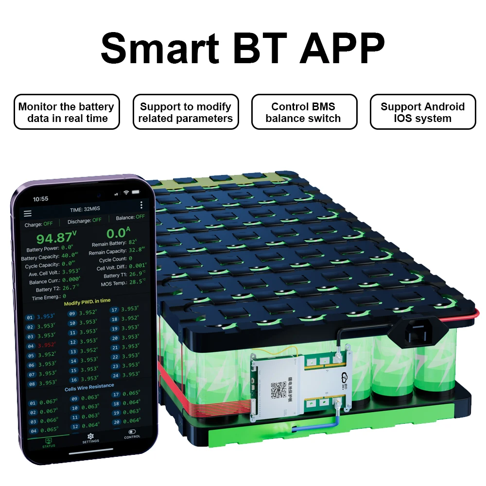 JK BMS 3S 4S 5S 6S 7S 8S 24S Smart BMS con BT RS485 Calore CAN 1A 2A Bilanciamento attivo BMS per Li-ion Lifepo4 Lto Batteria 200A 300A