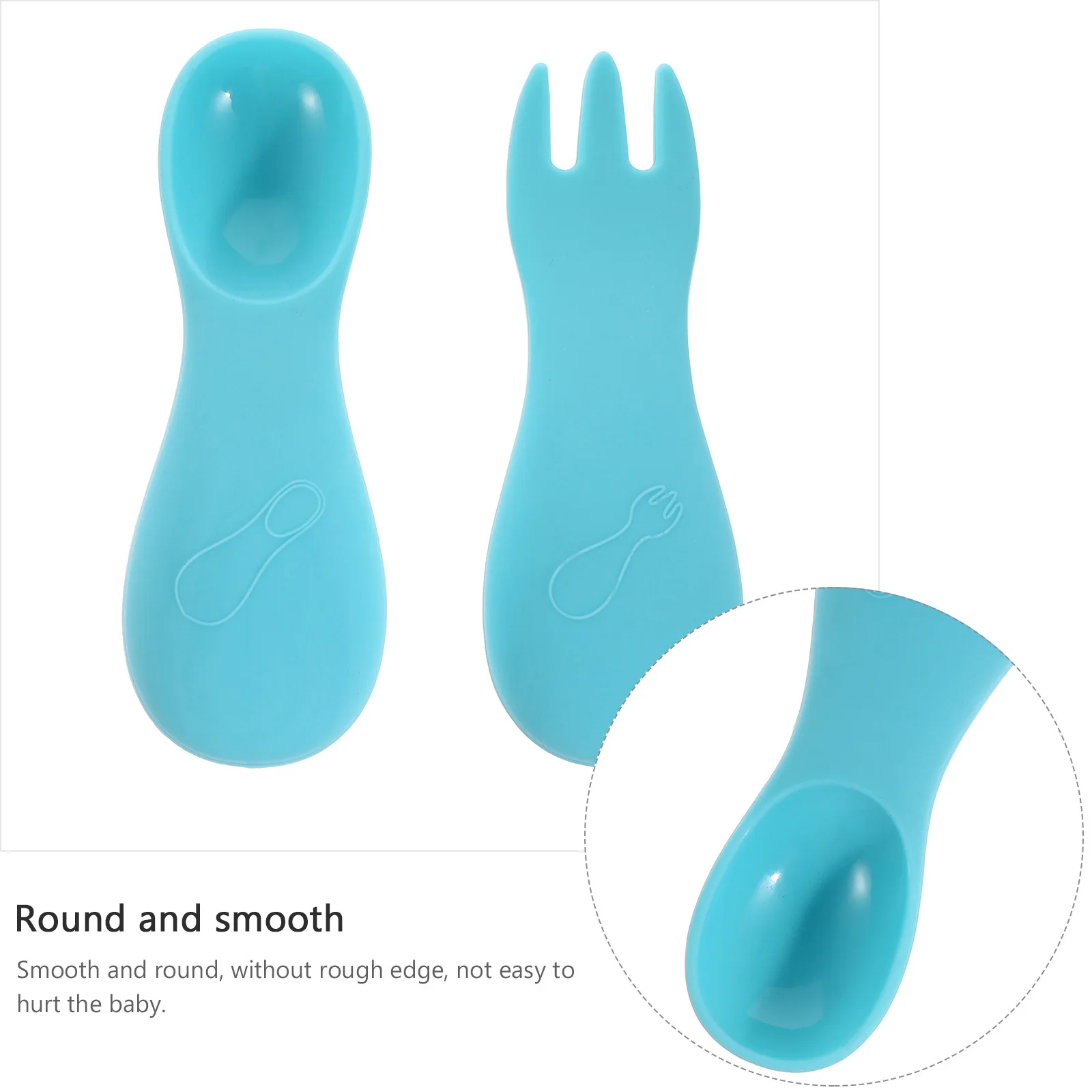 1 Zestaw Silikonowych Łyżek i Widelców dla Niemowląt, Bezpieczne Naczynia Dziecięce, Lekkie, Antypoślizgowe Gryzaki, Przybory do Karmienia, Naczynia dla Maluchów