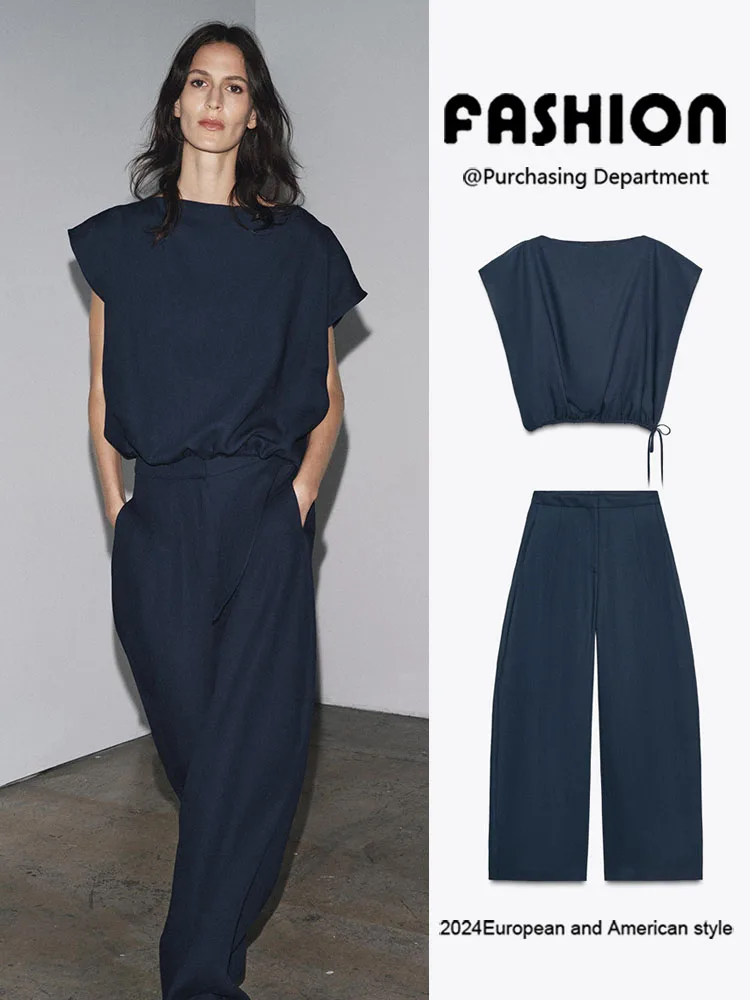 

Женский свободный круглый топ и брюки, осеннее новое поступление, удобный сценический костюм в этническом стиле от ZA2025