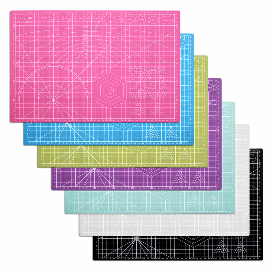 A3 Cutting Mat -17.71x11.81 inch double sided PVC board for sewing, quilting, paper and clay art projects - desktop protector