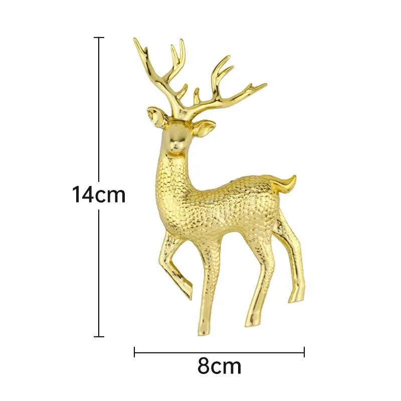 Christmas Simulation Sika Deer Reindeer Fairy Tale Garden Props Animal Statue Home Elk Shop Display Cabinet Ornaments