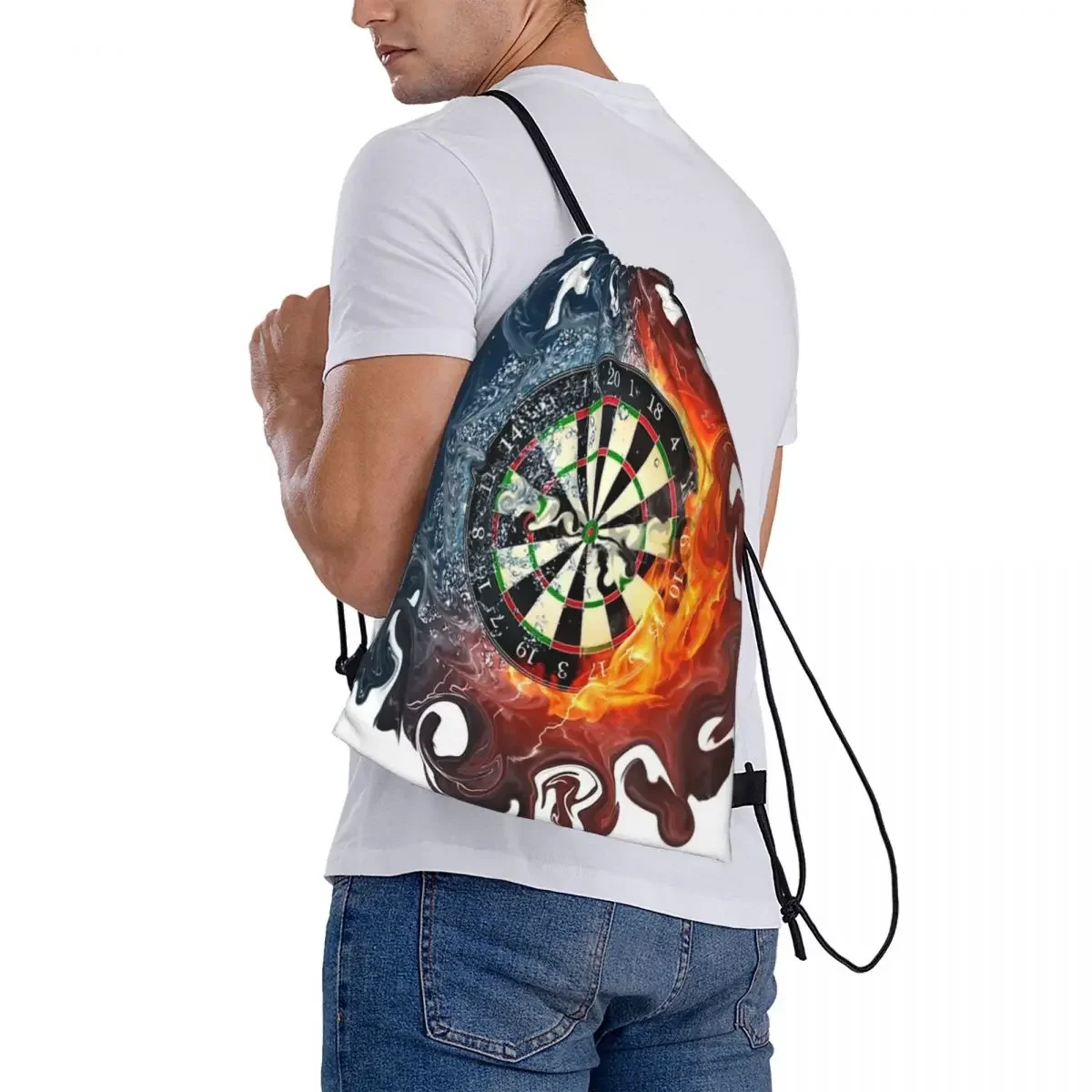 Darts Of Fire Backpacks Multi-function Portable Drawstring Bags Drawstring Bundle Pocket Sundries Bag BookBag Man Woman School