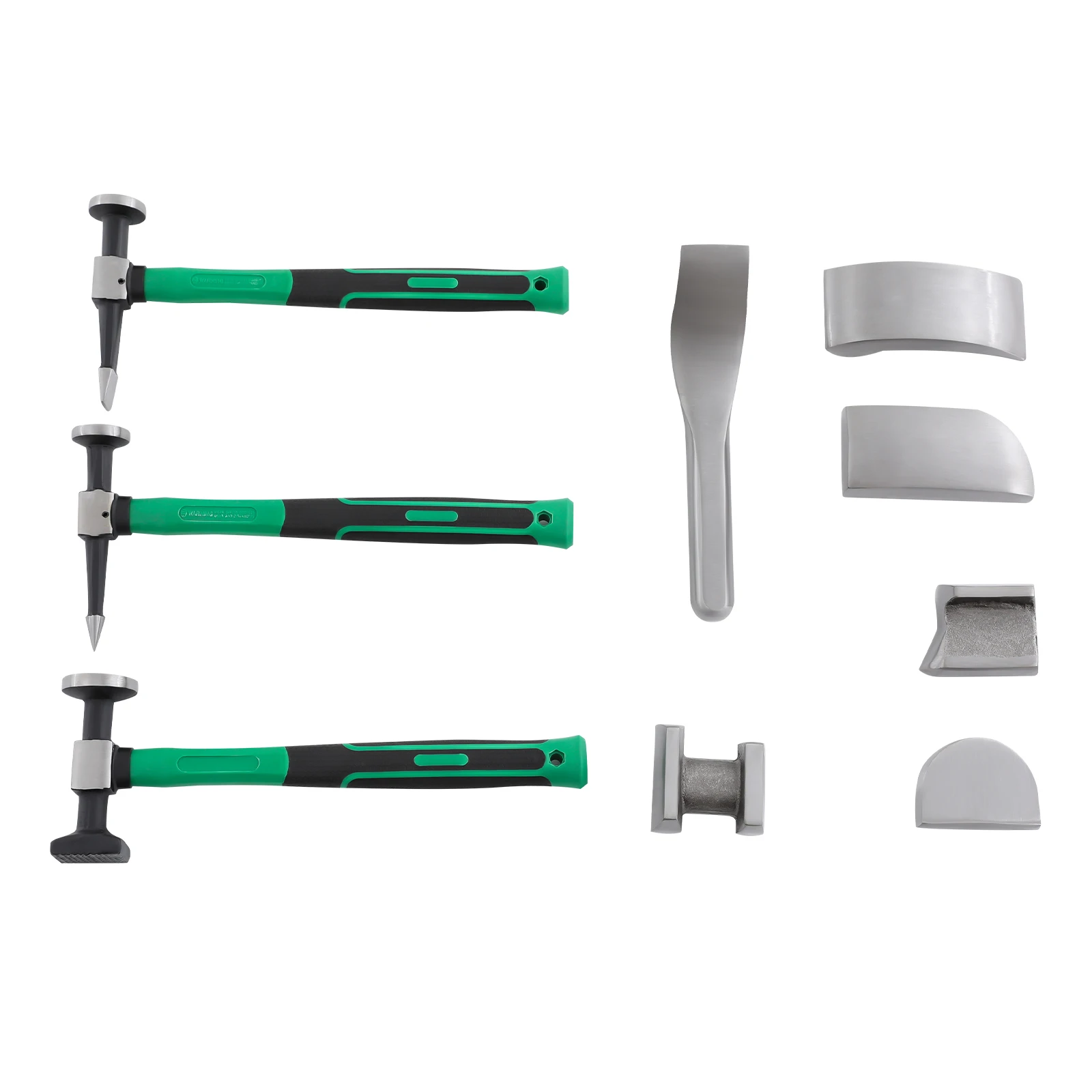 9PCS Auto Körper Dent Reparatur Tool Kit Grün Griff Metall Hammer Set DIY Blech Reparatur Werkzeuge für auto Dellen – Detail 13