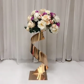 

4pcs Wedding Flower Iron Rack Grand Event Party Table Centerpieces Floral Vase Candle Holder Backdrops Stage Birthday Decoration