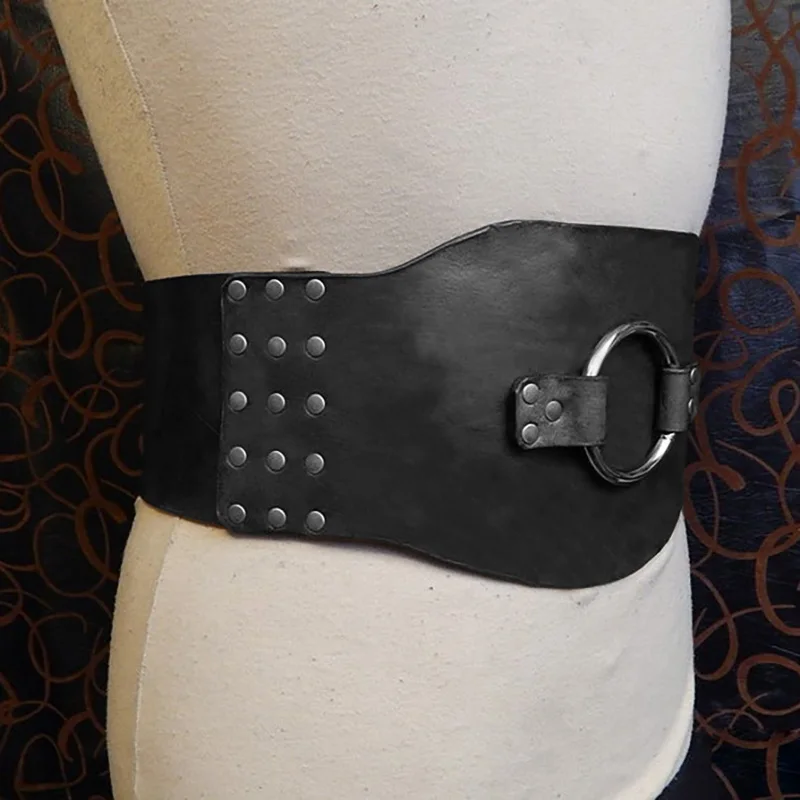 Medieval Large Ring Broad Belt Gothic Goth Waistband Viking Pirate Elf Girdle Renaissance Steampunk Accessory For Women Men Larp