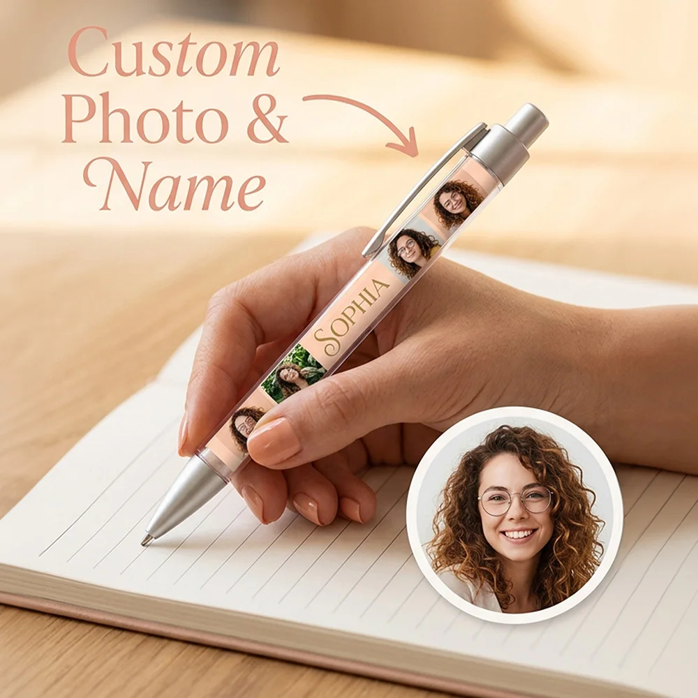 1pc Custom Ballpoint Pen,Personalized Multiple Photos & Name,Ideal for Student Class Note,Back‑to‑School,Heartfelt Keepsake Gift