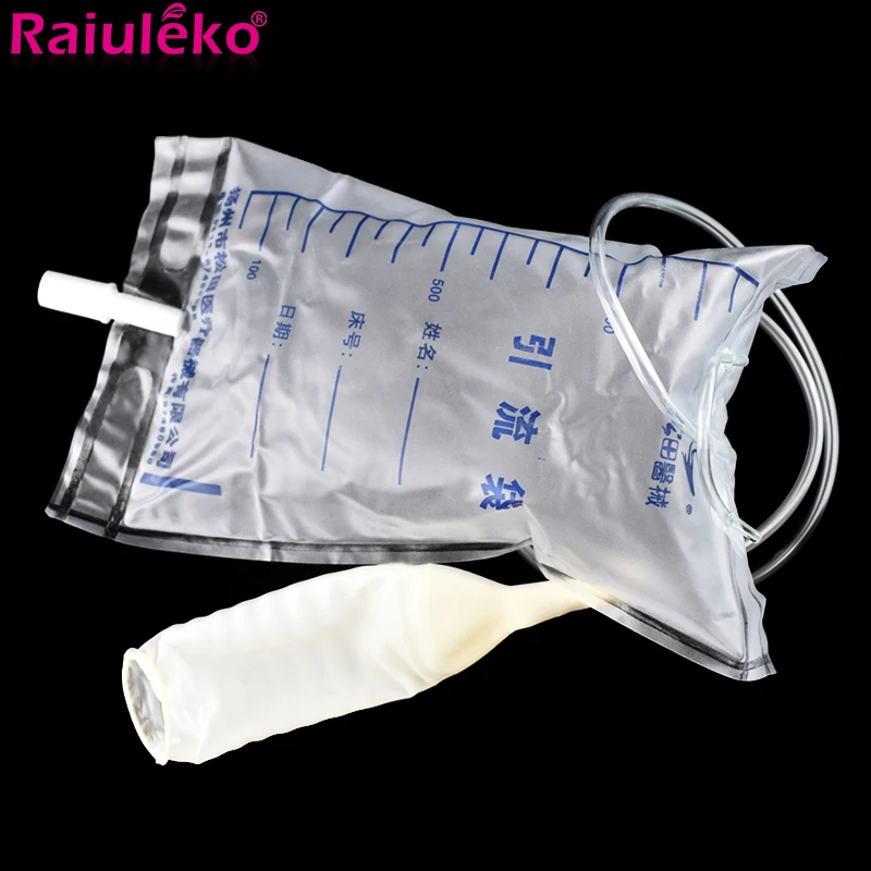 5Pcs Latex Sleeve Type Urine Bag Elderly Patient Drainage Catheter Bag 1000ML Urine Collector Bag Holder Bed Incontinence Urinal