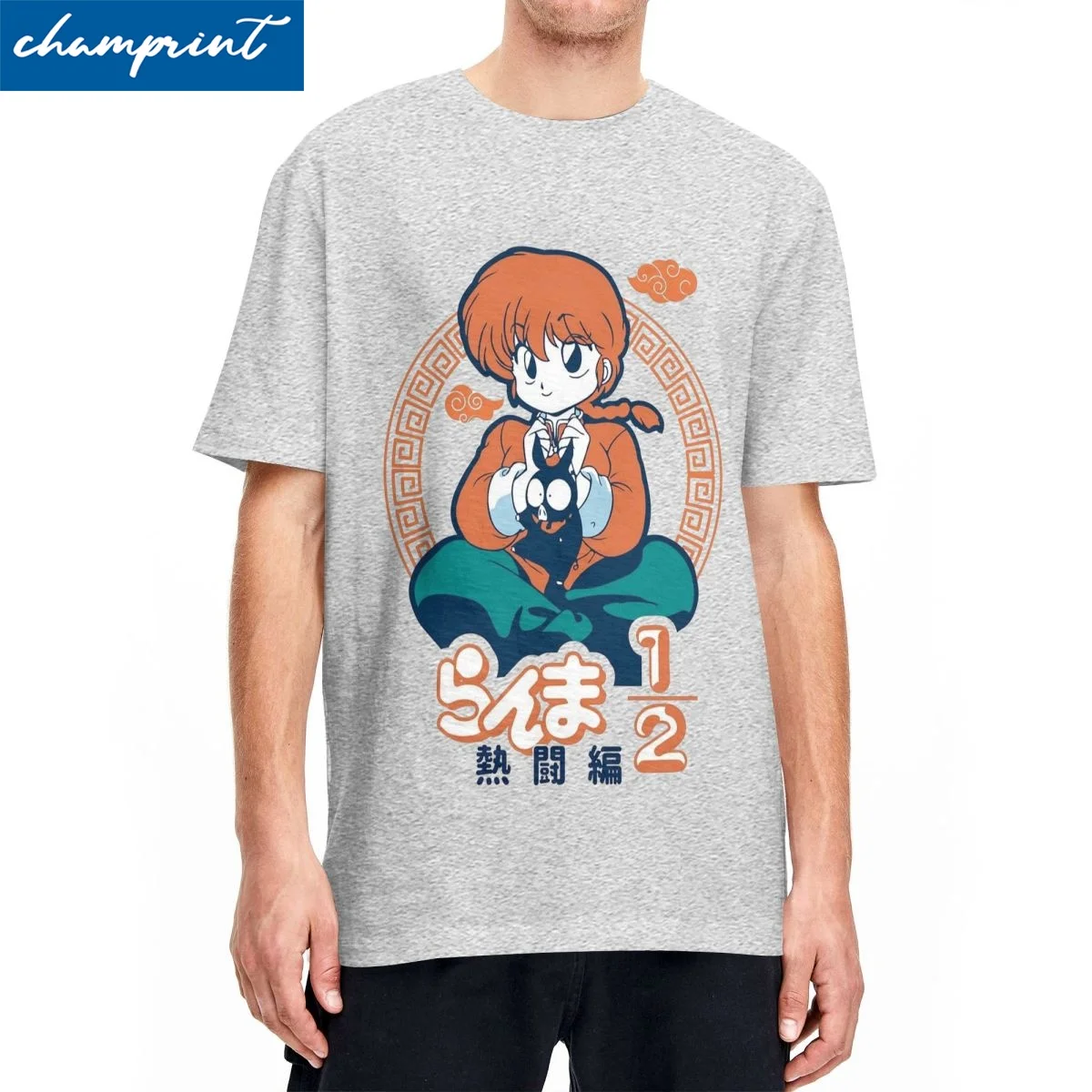 Anime Manga Ranma T-Shirt Men Cotton Tops Shirts Novelty Round Neck Short Sleeve