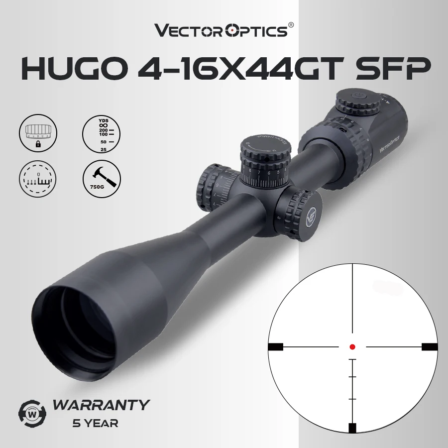 Vector Optics Hugo 4-16X44 SFP Rifle Scope Hunting Lunettes Tactical Equipment Fully-Multi Coat Tactical Zero Reset Turret Lock