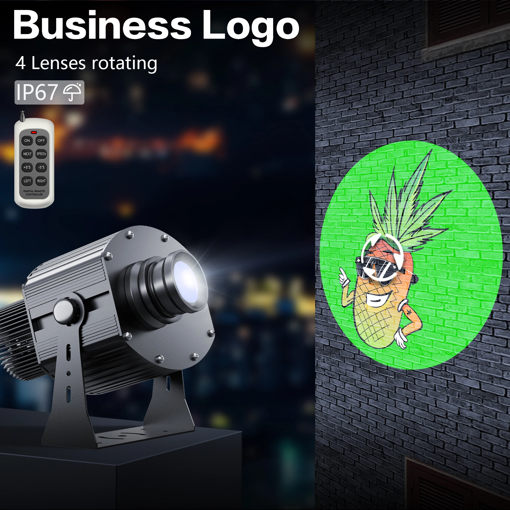 

YTS PRO Business Custom 150W HD 4 Rotation Door Head Outdoor IP67 Waterproof Rotating Advertising Projection Lamp Gobo Projector