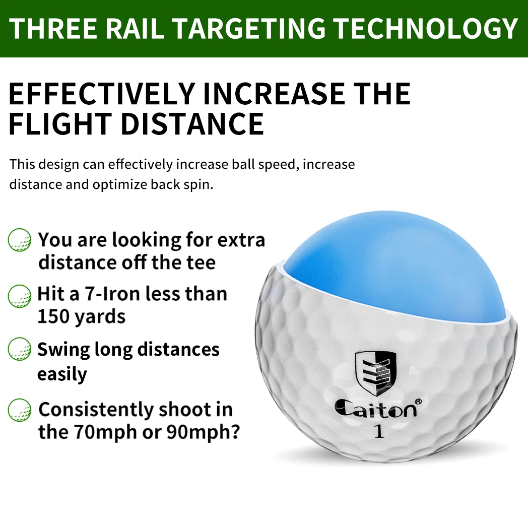 Caitonプレミアムマルチレイヤーゴルフボール、高速、耐久性のあるカバーに適しています、低圧縮スピンコントロール、12 6 3個