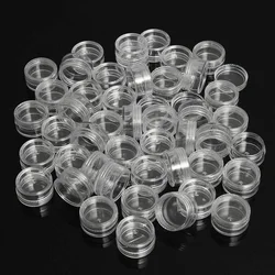 50pc/Lot 5g Sample Clear Cream Jar Mini Cosmetic Bottles Containers Transparent Pot For Nail Arts Small Clear Can Tin For Balm