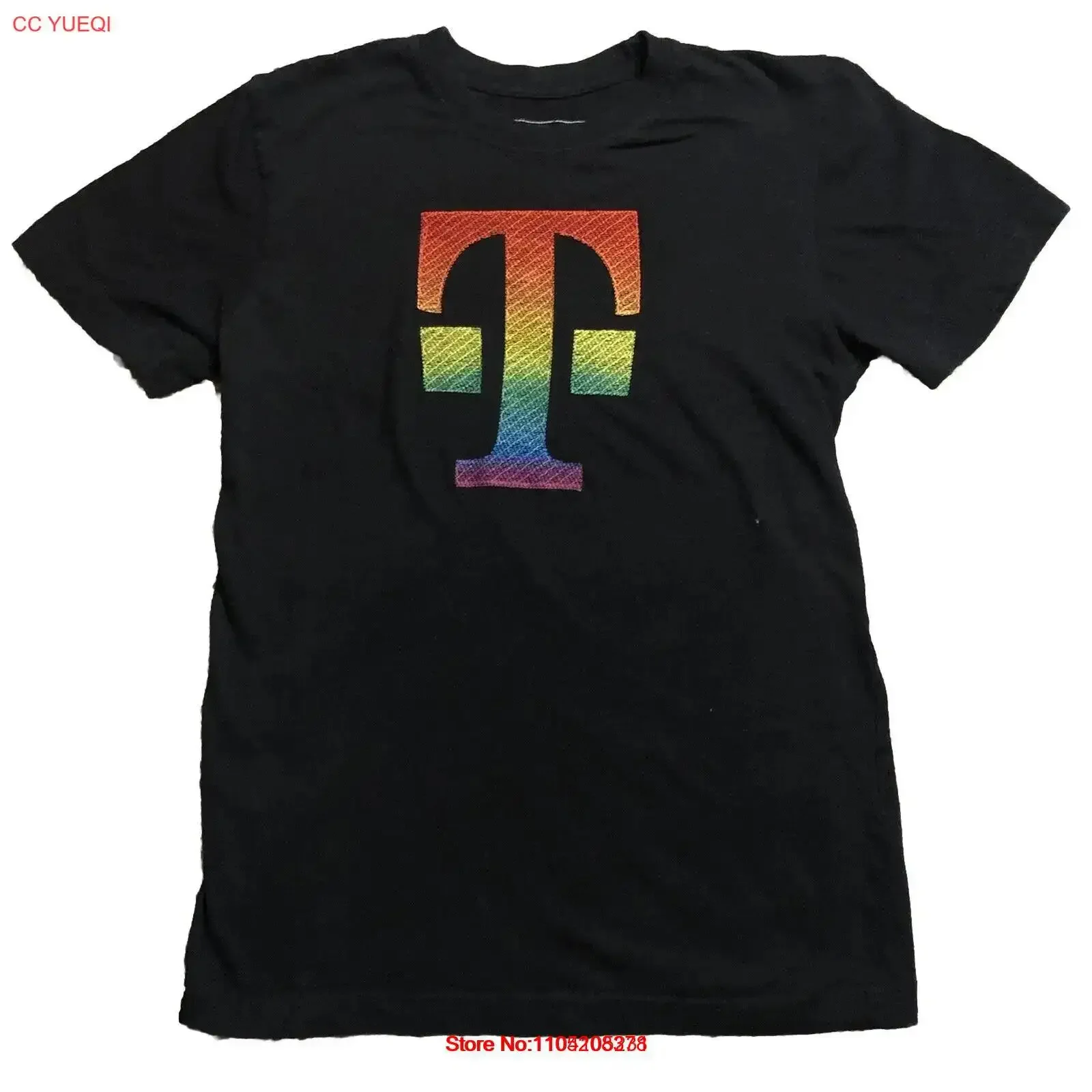 T Mobile Rainbow Gay Pride LGBTQ Shirt Womens S Small Employee Be Magenta vintage Washed homme fashion Stretched Breathable