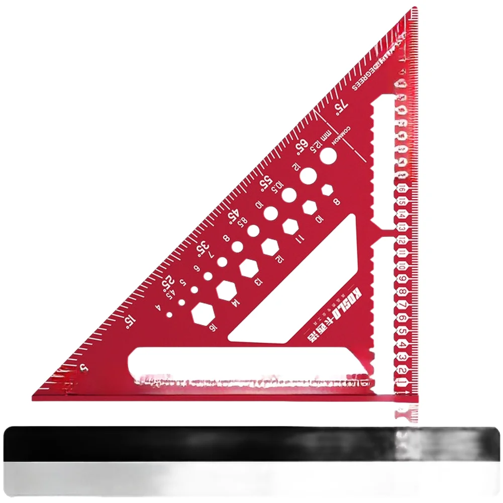 Aluminum Alloy Triangle Ruler for Accurate Angle Measurement in Carpentry and Welding with Etched 45 90 Degree Lines