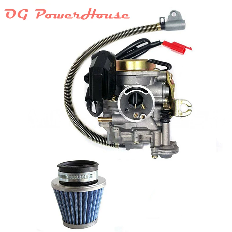 

Motorcycle Parts CVK PD18J Carburetor With Air Filter For 50CC GY6 Engine Vacuum Carburetor For 139QMB Scooter Taotao Coolster