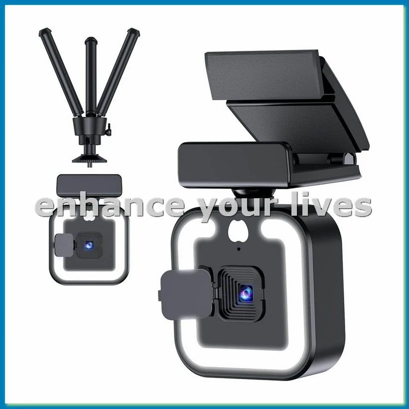 

4K Webcam with Microphone and Fill Light, HD Autofocus Computer Camera for Pc Laptop Desktop Video Calling-A79U