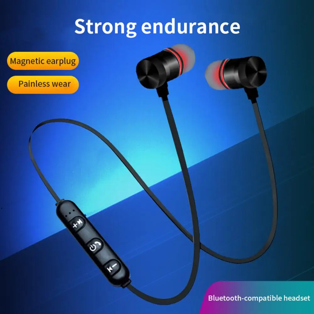 1 Set Portable Wireless Headphone  Stereo Surround Hanging Neck Wireless Headset  Button Control Wireless Headset