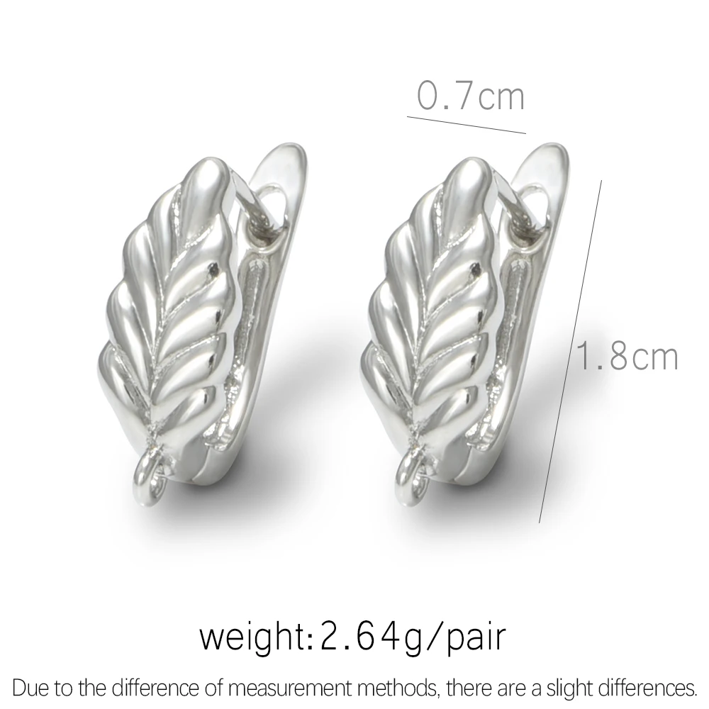 1 Pair New Leaf Shape 18k Golden Color  Earring Hook For Fashion Jewelry Making DIY Jewelry Accessories Wholesale