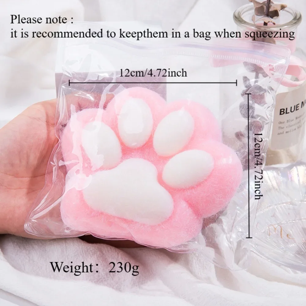 12cm Large Handmade Plush Cat Paw Squeeze Toys Taba Squishу Stress Relief Toys Cute Soft Fidget Toys and Anxiety Relaxing Gifts