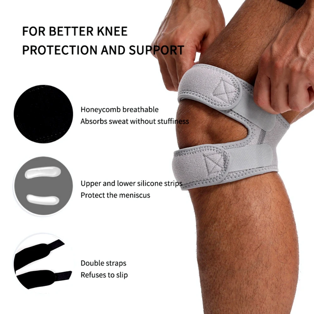 

Adjustable Knee Strap Brace - Patella & Jumpers Knee Pain Relief for Running, Sports - Premium Support Men & Women (1PC)