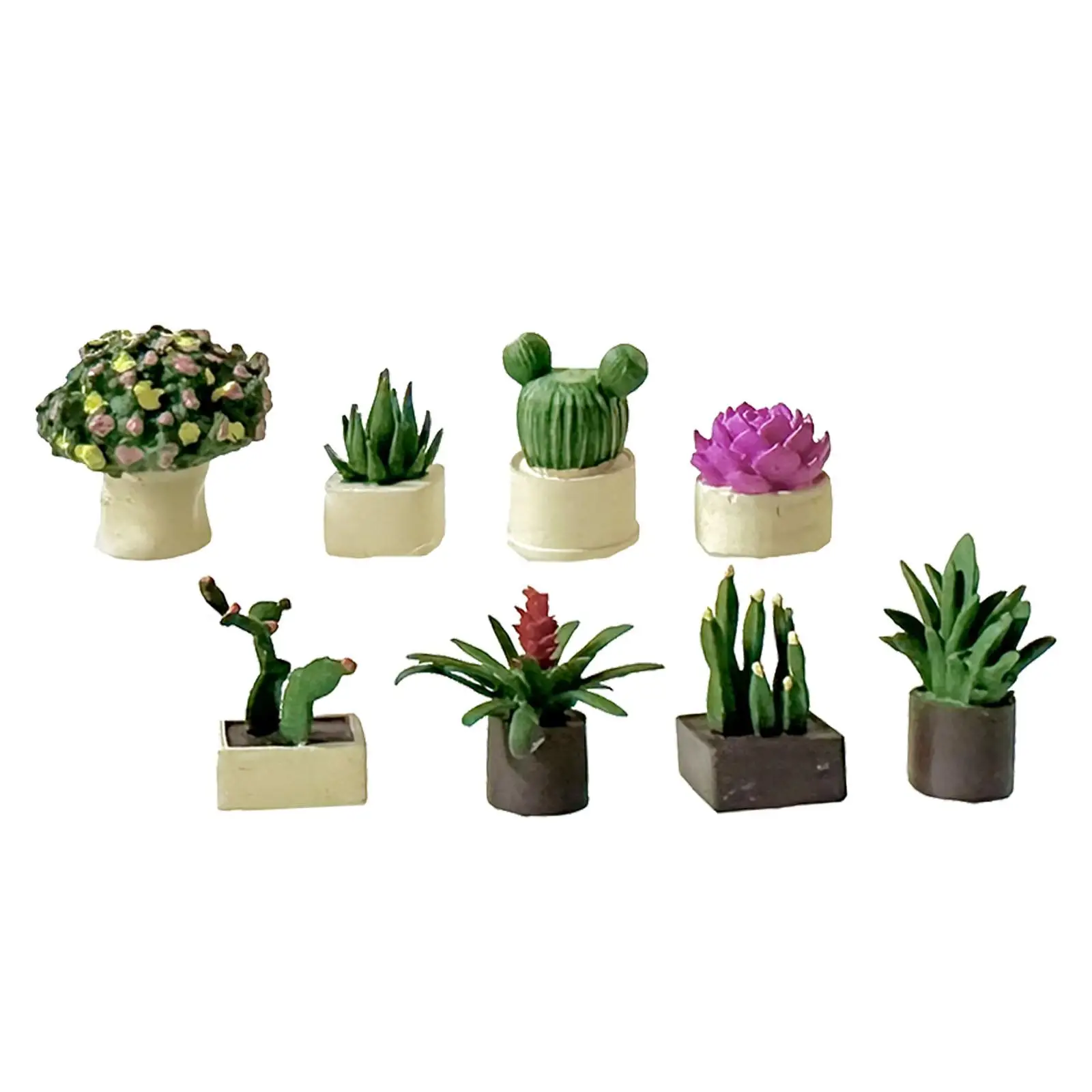 

1/64 Miniature Bonsai Plant Resin Garden Fairy Garden Doll House Flowerpot Dollhouse Plants Mini Potted Plant Flower Model Decor