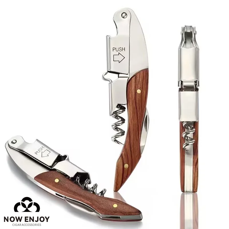 Stainless Steel Wine Opener, Professional Waiters Corkscrew, Leather Case,Beer Bottle Opener And Foil Cutter Gift For Wine Lover