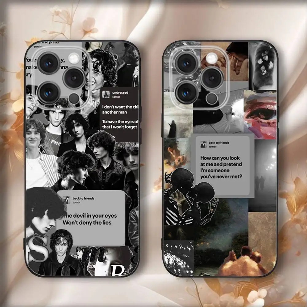

S-Somber Back To Friend Phone Case For iPhone 17,16,15,14,13,12,11,Pro,Max,Plus,Air,X,XS,XR,SE,8,7,Mini,Soft Black Funda