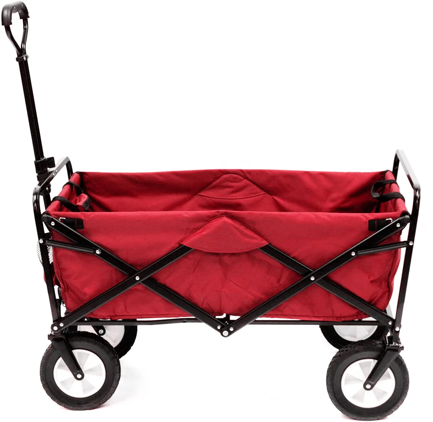 4 Wheels Folding Wagon Cart Outdoor Hand Truck Trolley Cart Camping Trolley Fishing Wagon Cart