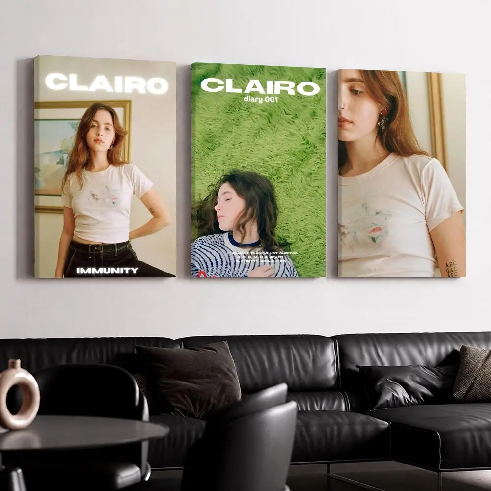 Singer Album C-Clairo Framed Wall Painting Canvas Poster Ready to Hang Wall Art for Bedroom Living Room Home Decor Gift