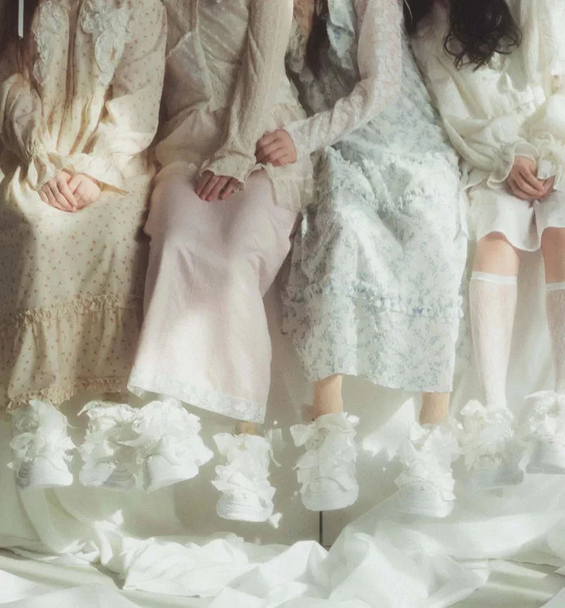 Japanese Spring Sweet Retro Lolita Ribbon Bow Platform Muffin Shoes Ladies Daily Versatile Sports Casual Dad Shoes for Women