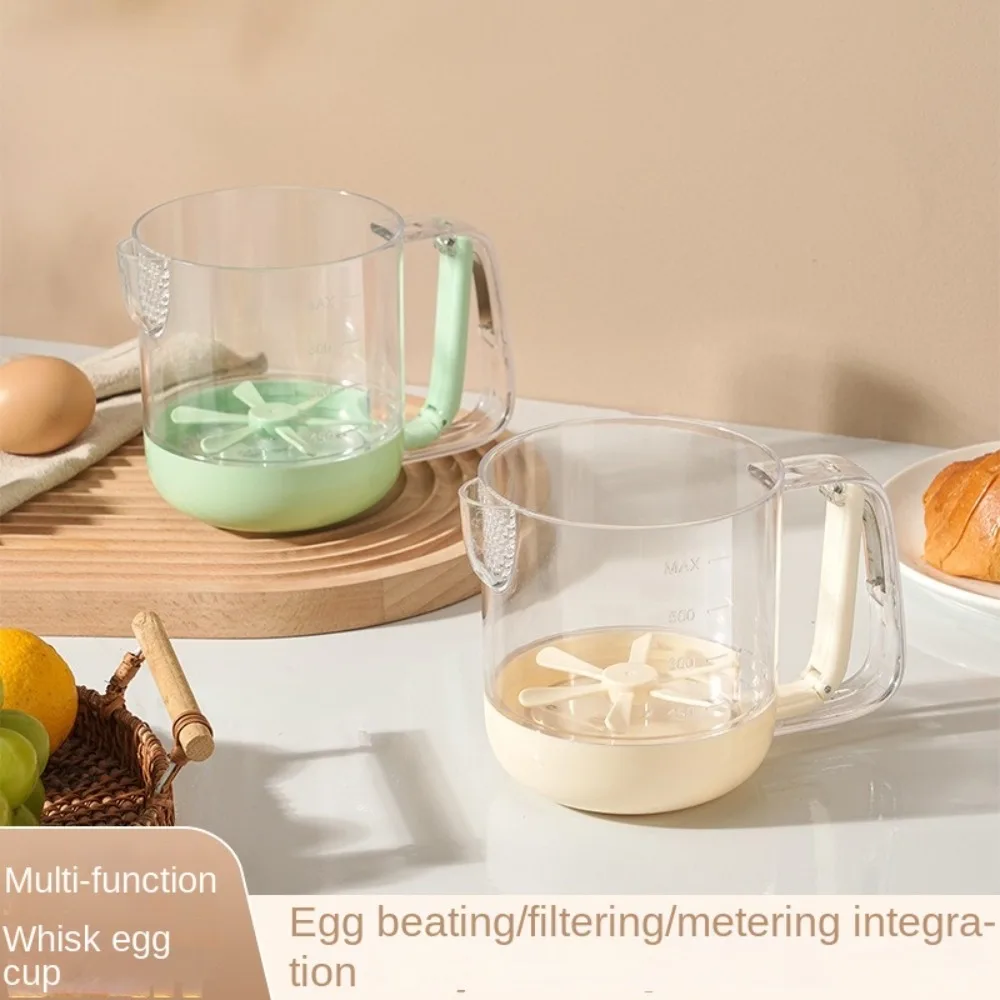 

Multi-Functionl with Clear Scale Mixing Cup Whisk Manual Time Saving Egg Beater Efficient Dust-proof Cream Stirring Cup Baking