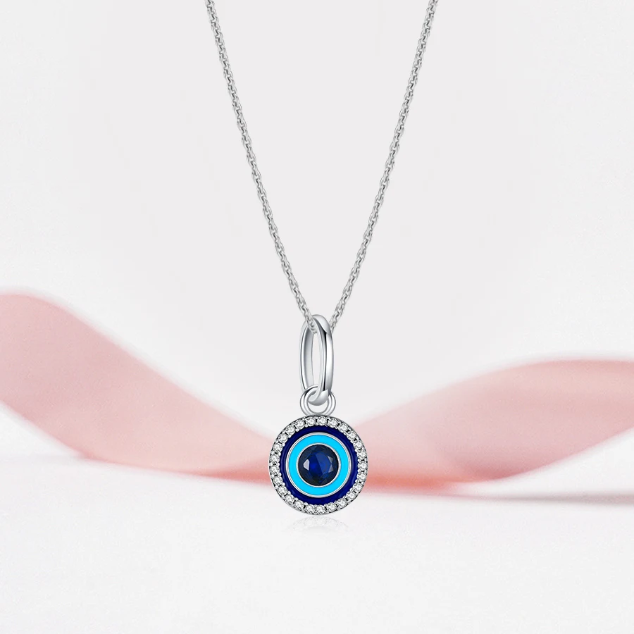 2026 Holiday Charm Original Round Demon Eye Pendant S925 Sterling Silver Bead Fit Bracelets Diy For Women Jewelry Love Gift