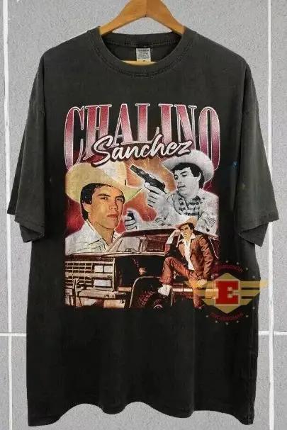 Camiseta Vintage Y2k de Moda, Camiseta Negra de Manga Corta Chalino Sanchez, Camiseta de Verano Nueva para Hombre y Mujer, Camiseta de Algodón Estampada Unisex