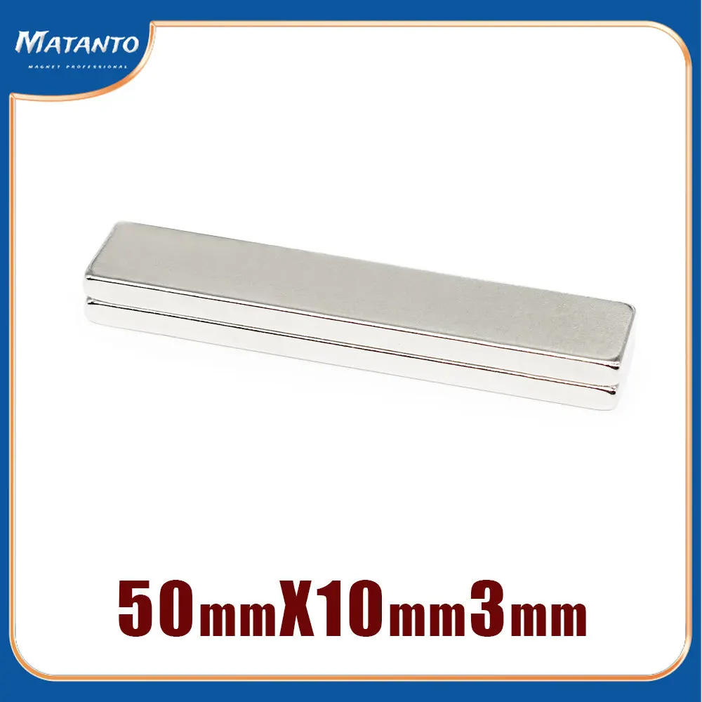 

2/5/10/15/20/30 шт. 50x10x3 мм блок сильный Мощный магнит N35 длинный постоянный магнит 50x10x3 квадратный неодимовый магнит 50*10*3