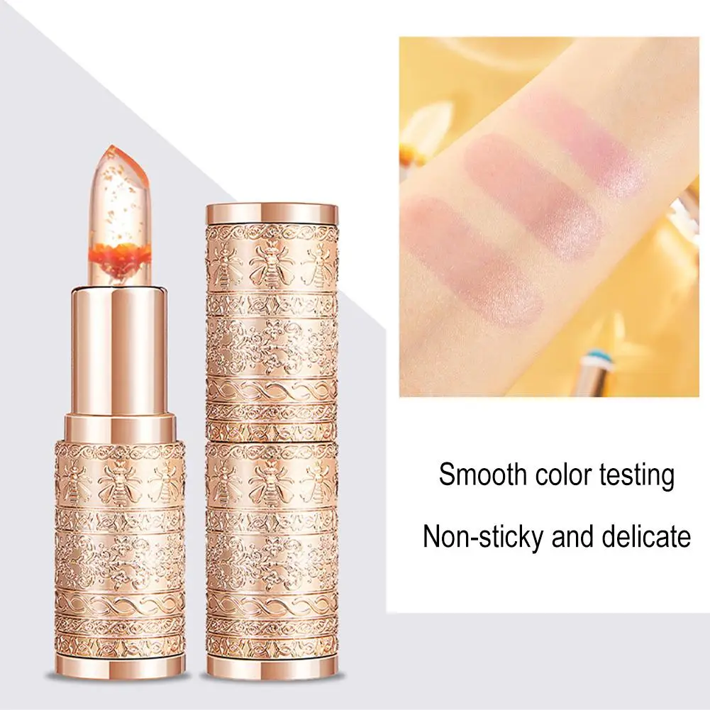 Flower Lip Balm Color Change Lipstick Flower Jelly Flower Lipstick Hydrating Moisturizing Waterproof Makeup Cosmetics For Women