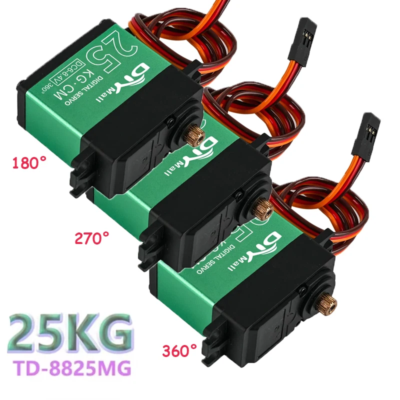 TD-8825MG 25 كجم محرك فرشاة كربون مؤازر رقمي 180/270/360 درجة عزم دوران عالي أجهزة ذاتية الصنع أجزاء لروبوت RC/سيارة/نموذج طائرة