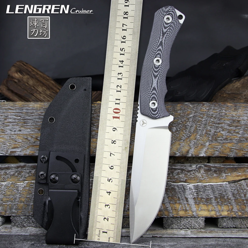 LENGREN Cruiser DC53 Steel Straight Knife Survival Outdoor Fixed Knife Self-defense Tool Camping Hunting Tactics knife