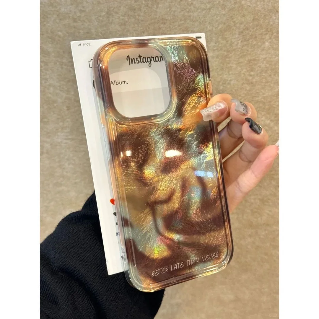 Cute Gradient Vortex Phone Case For iPhone 16 15 14 13 12 11 Mini Pro Max X XR XSMax 7 8 Plus SE2020 Glacier Pattern Shockproof